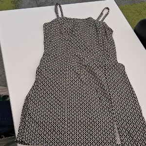 Monteau Black and White Geometric Midi Dress